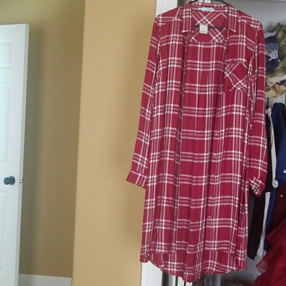 LONG FLANNEL SHIRT/DRESS
